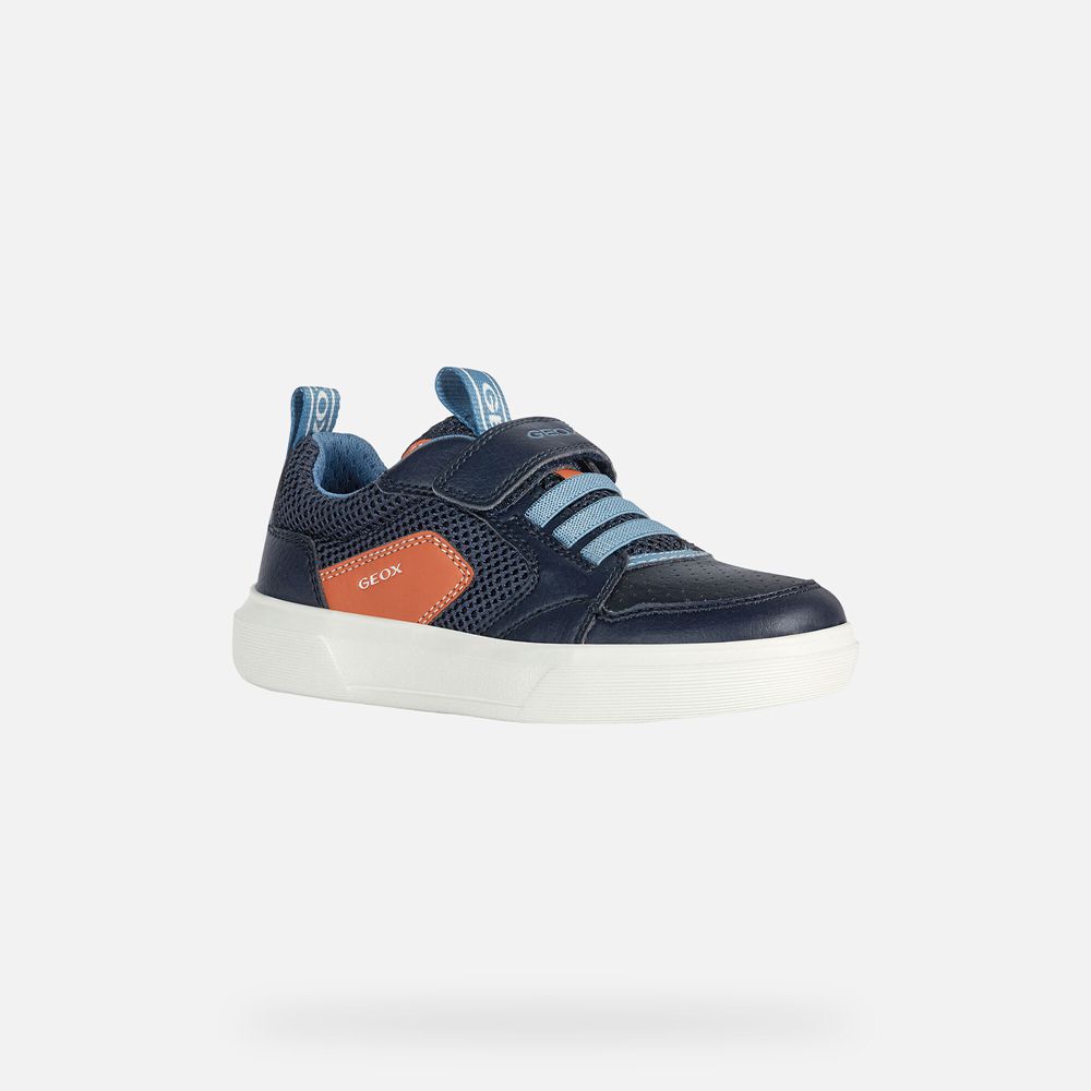 Tenis Geox Menino Azul Marinho/Laranja - Nettuno - IBPEK1459